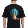 2 Goku printed black back t shirt