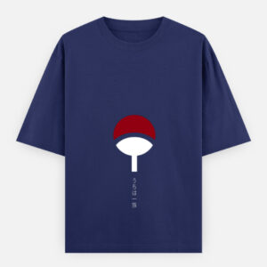 Naruto Shippuden:  Uchiha Clan Crest Unisex Oversized Classic Cotton T-Shirt
