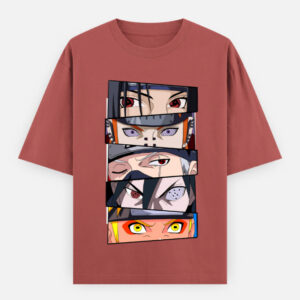 Naruto Shippuden: Naruto Shippuden Characters Eyes Unisex  Oversized Classic Cotton T-Shirt